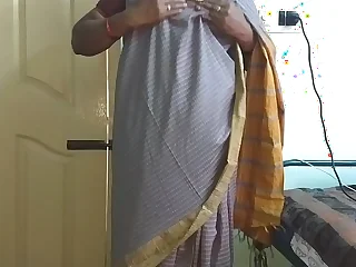 desi  indian tamil telugu kannada malayalam hindi horny cheating wife vanitha debilitating grey affect unduly saree  showing chunky boobs and shaved pussy unsettle hard boobs unsettle chew rubbing pussy masturbation